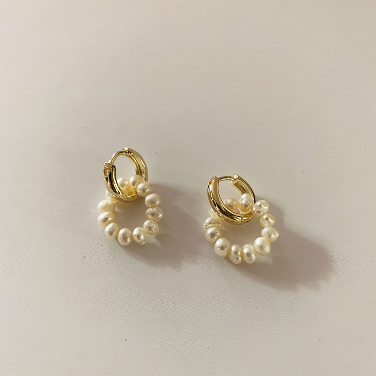 Pendiente perlas Freshwater