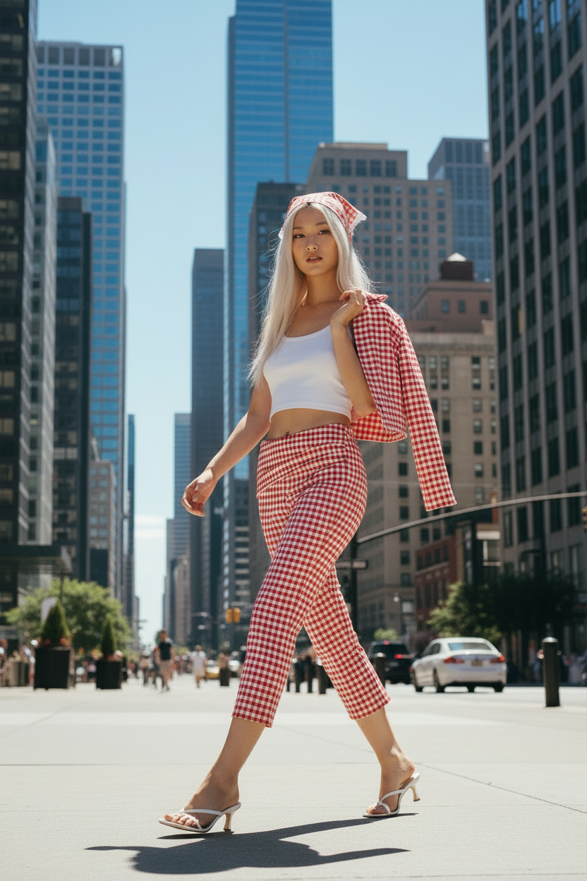 Conjunto vichy top/pantalón