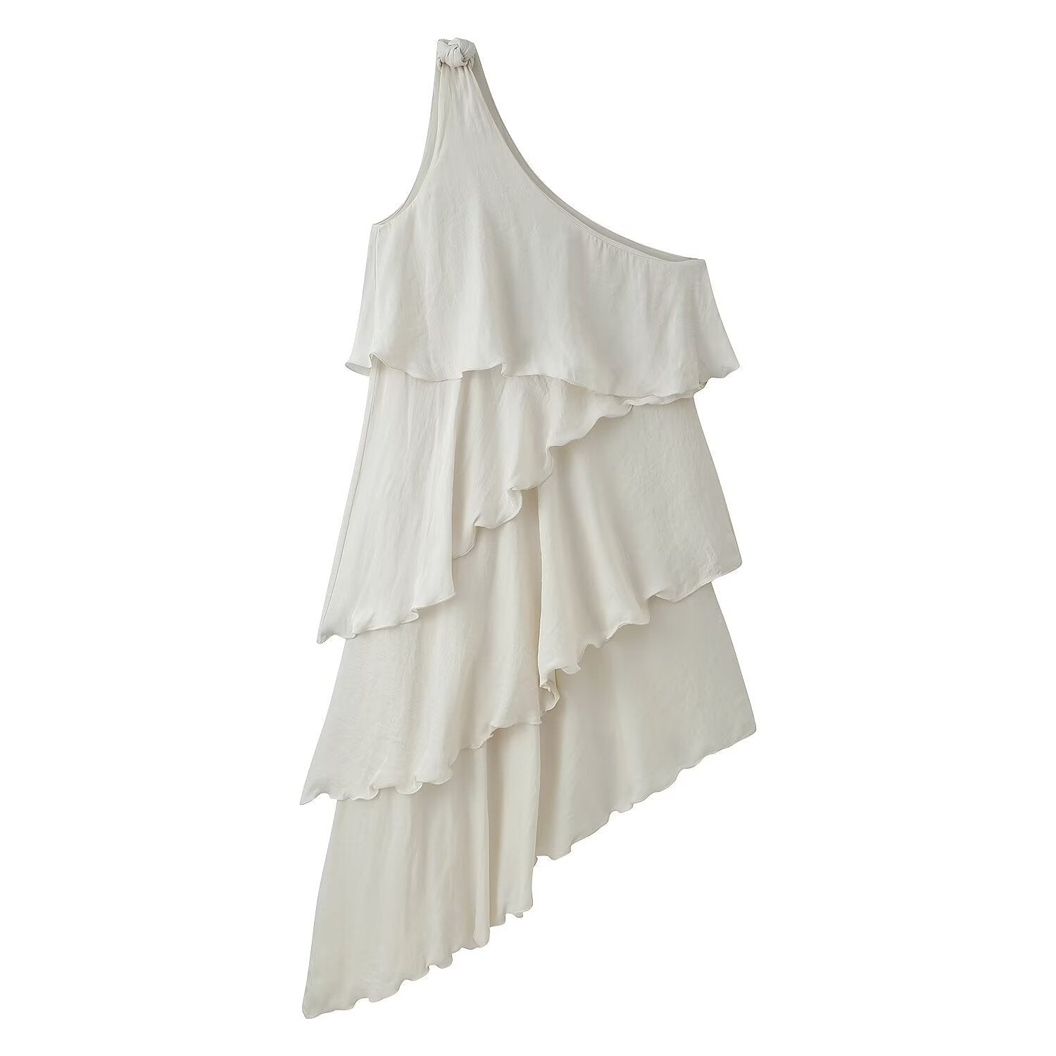 Vestido asimétrico volantes