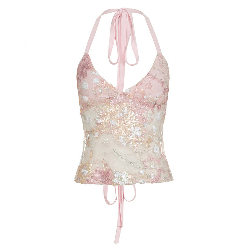 Top halter lace