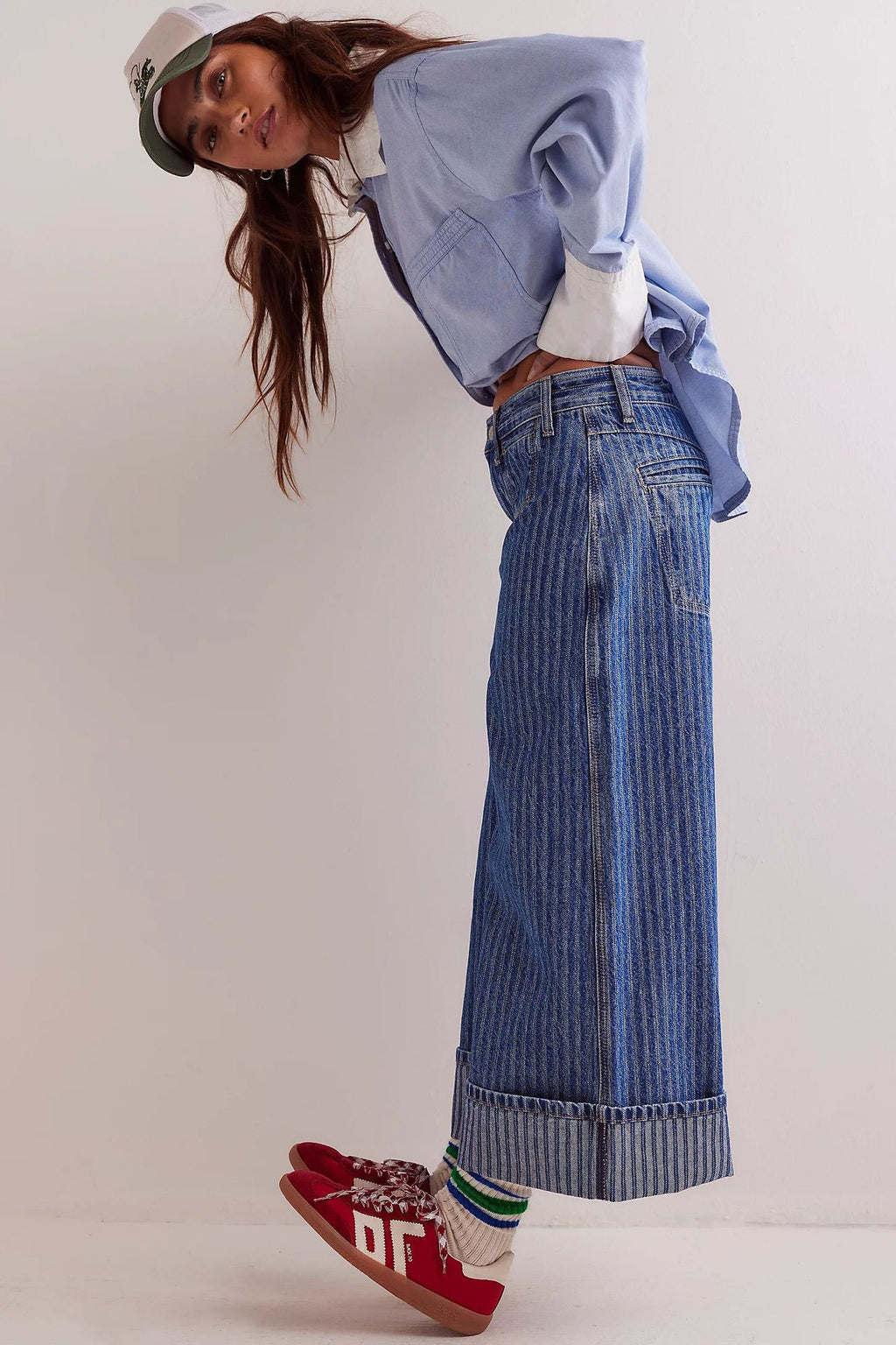 JEANS WIDE LEG RAYAS