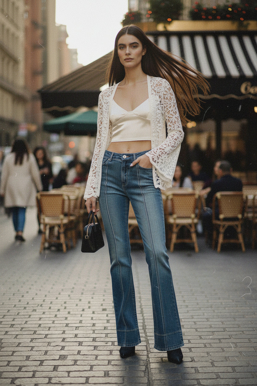 Jean flare mezclilla