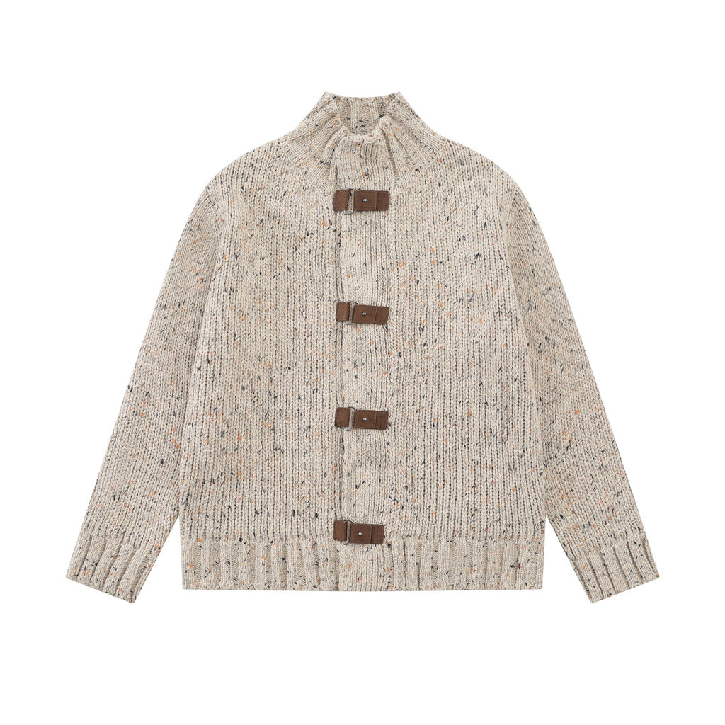 CHAQUETA PUNTO MOTEADO HEBILLAS