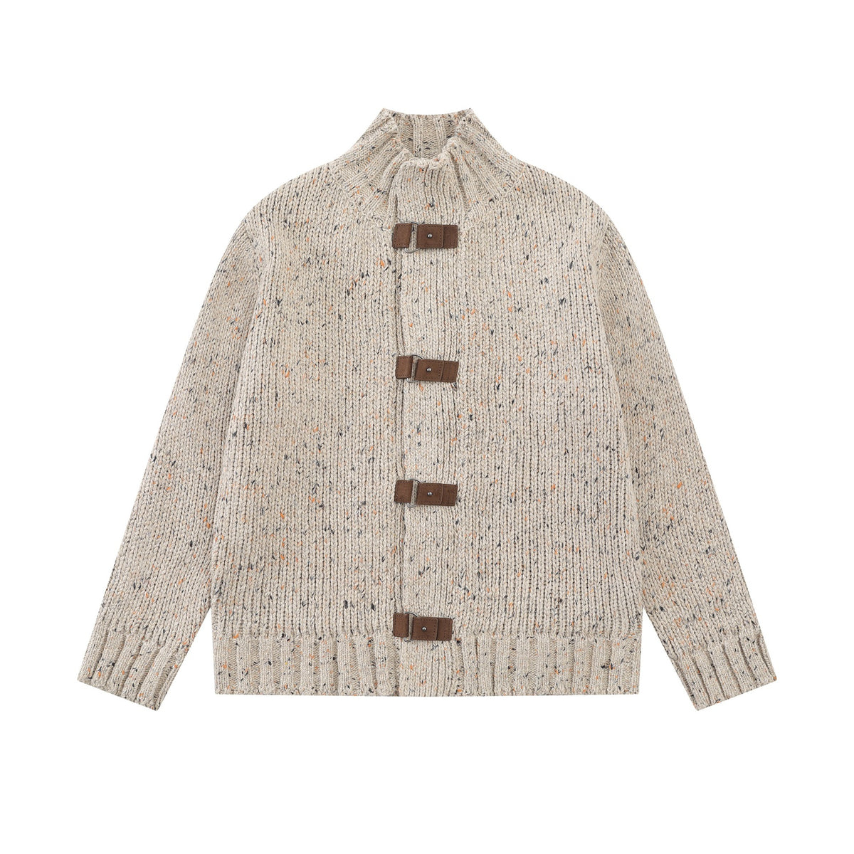 CHAQUETA PUNTO MOTEADO HEBILLAS