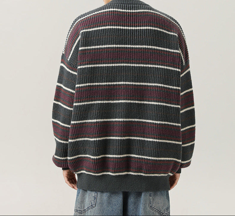 Suéter cuello redondo rayas