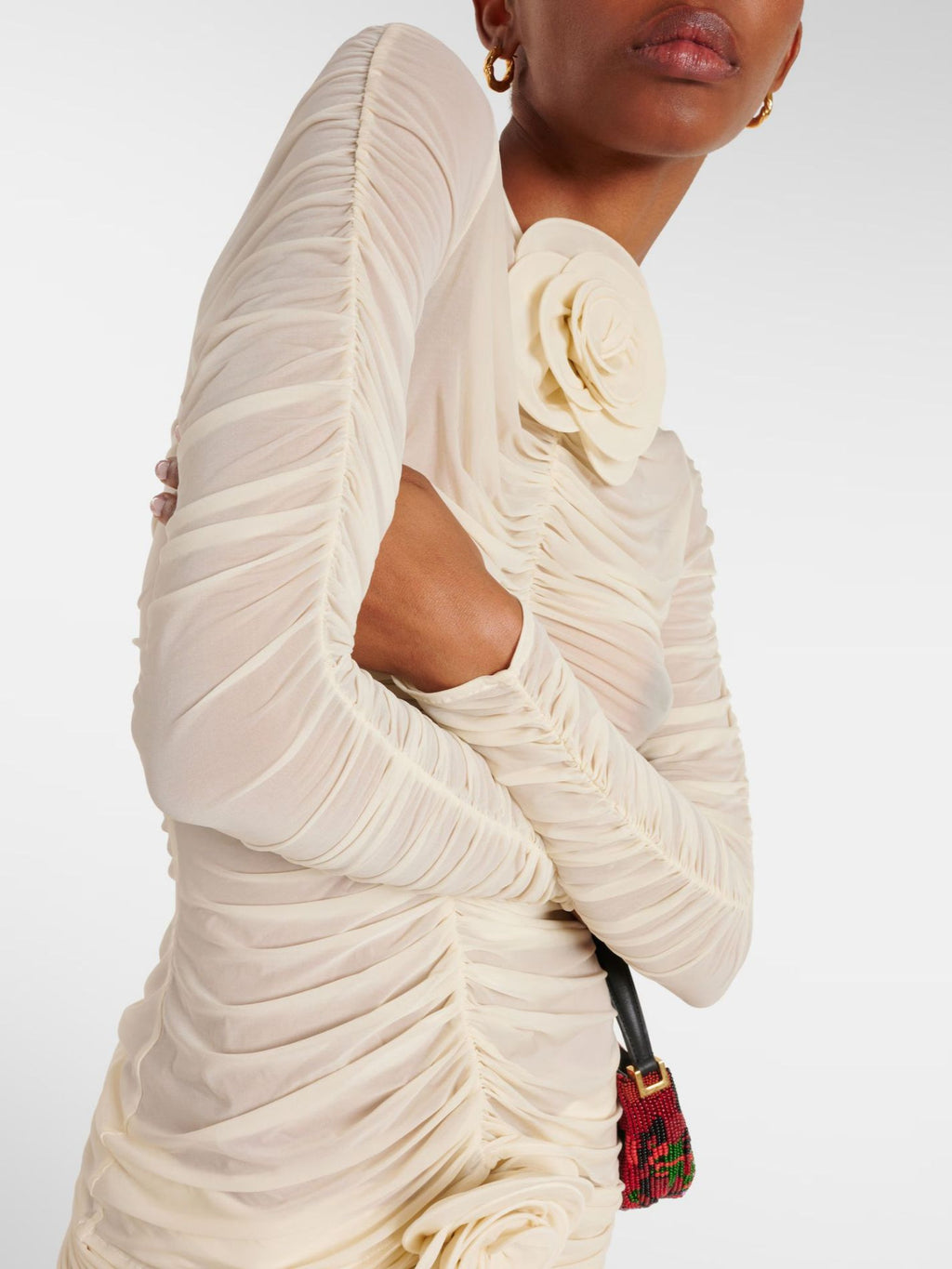 Vestido midi frunces