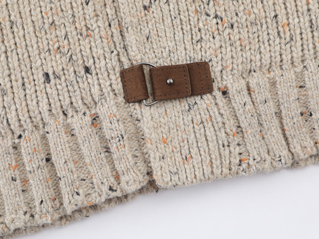 CHAQUETA PUNTO MOTEADO HEBILLAS