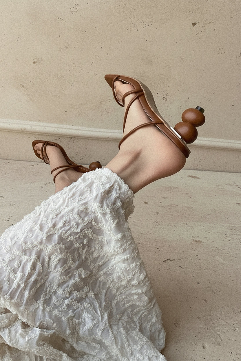 Sandalia tacón esfera