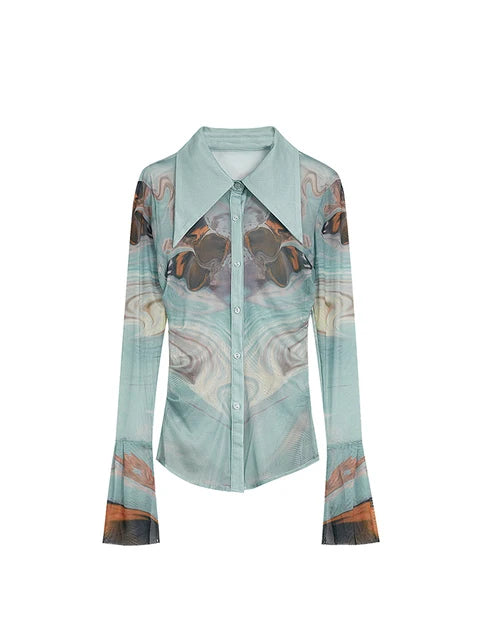 Camisa gasa abstracta