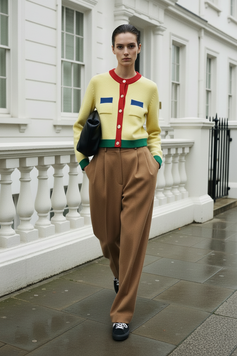 CHAQUETA PUNTO COLOR-BLOCK