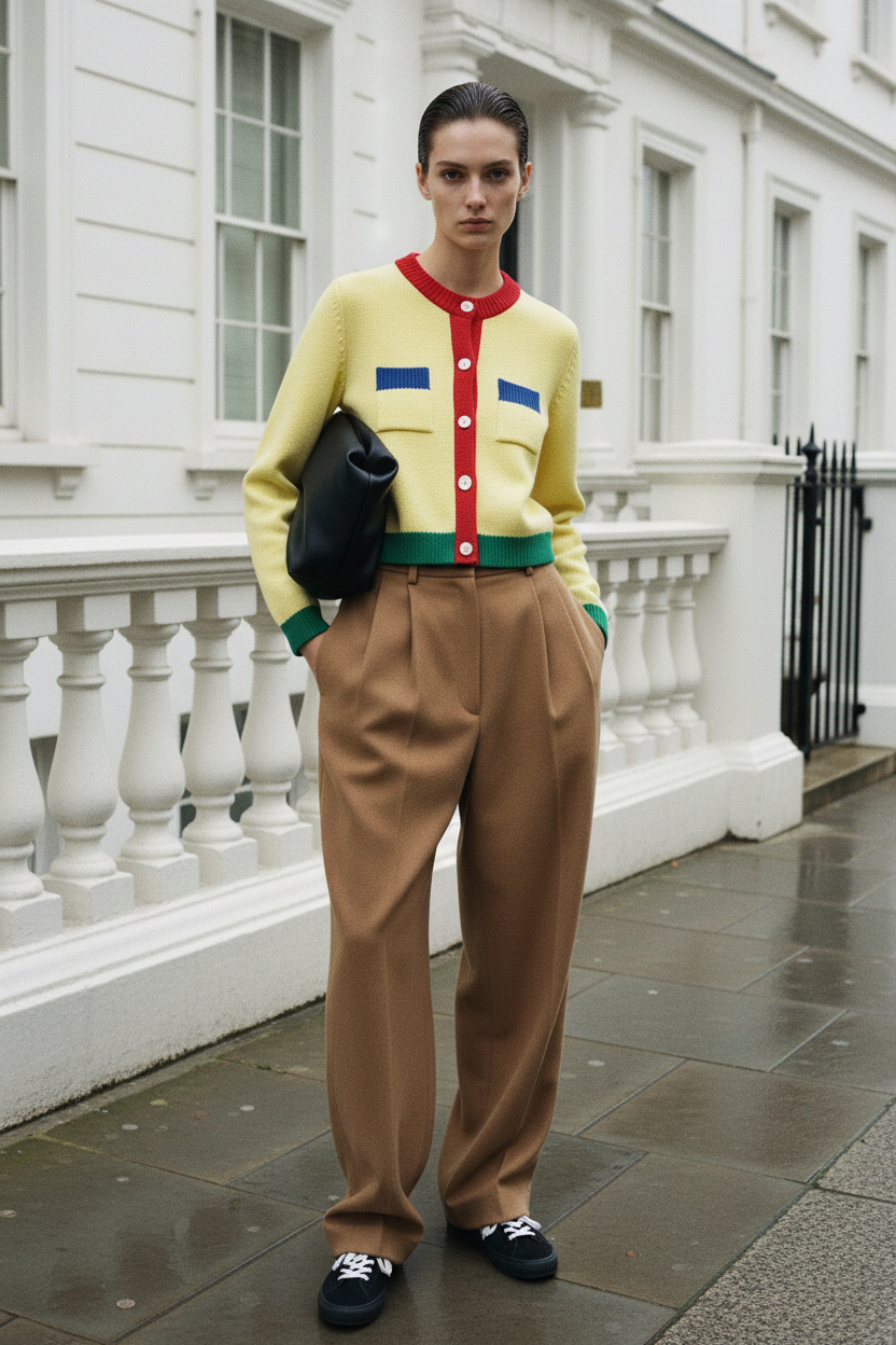CHAQUETA PUNTO COLOR-BLOCK