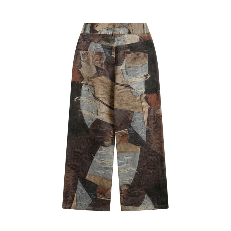 Pantalón trompe l'oeil patchwork