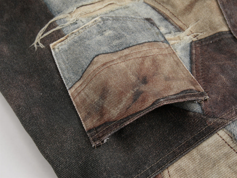 Pantalón trompe l'oeil patchwork