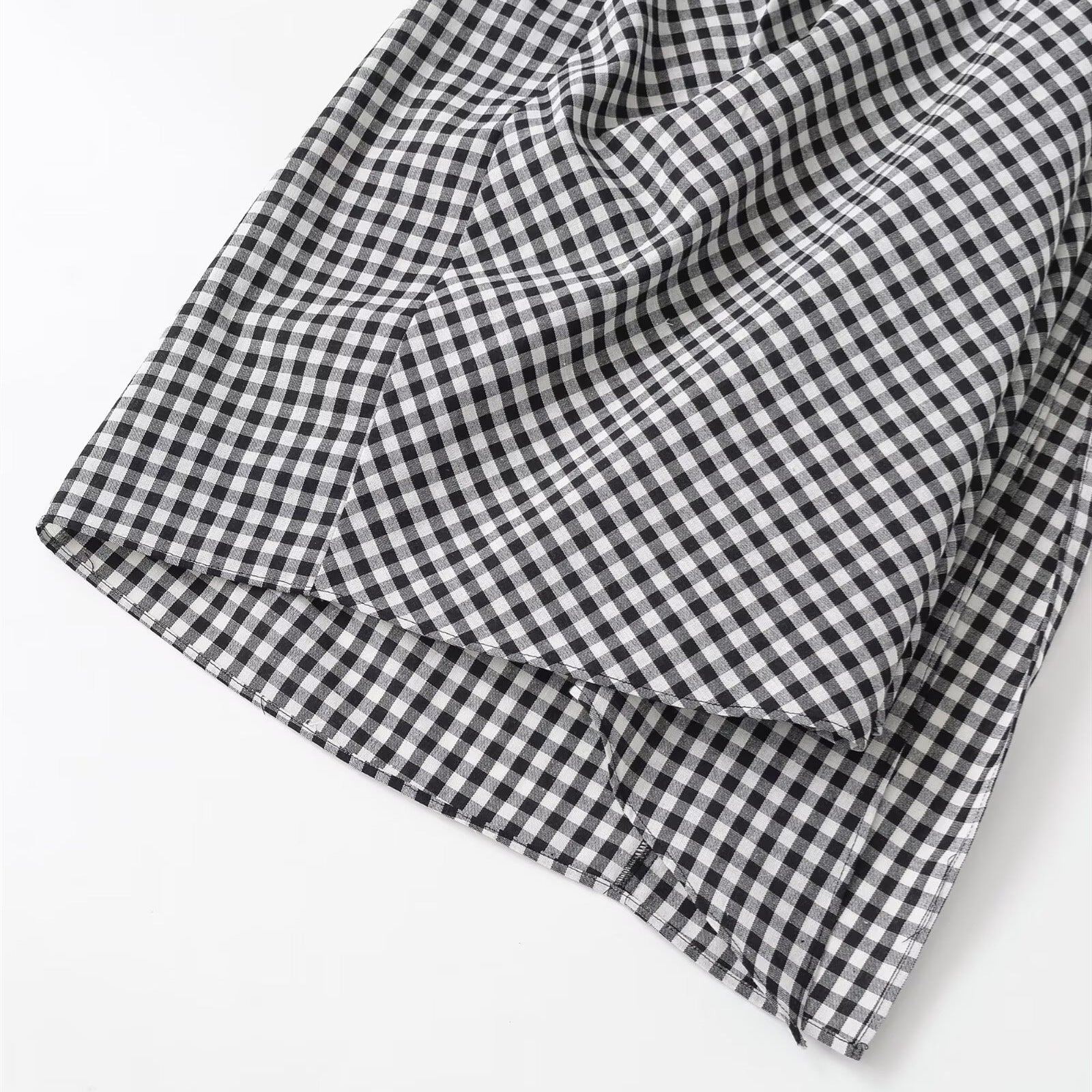 Falda vichy drapeada