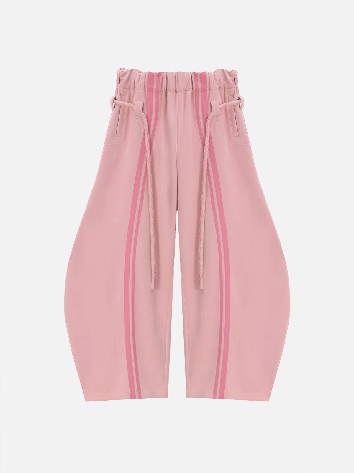 PANTALÓN BARREL COMBINADO RAYAS