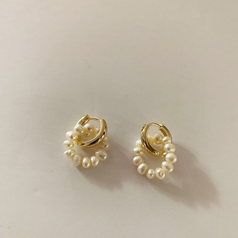 Pendiente perlas Freshwater