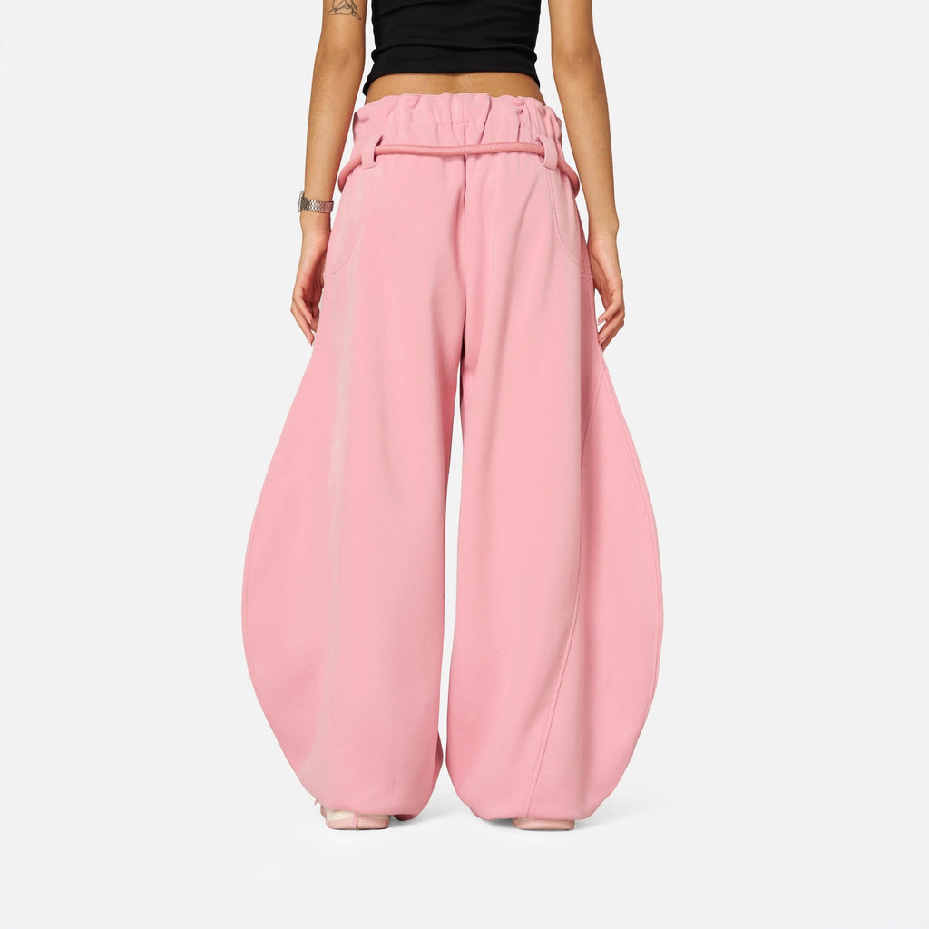 PANTALÓN BARREL COMBINADO RAYAS