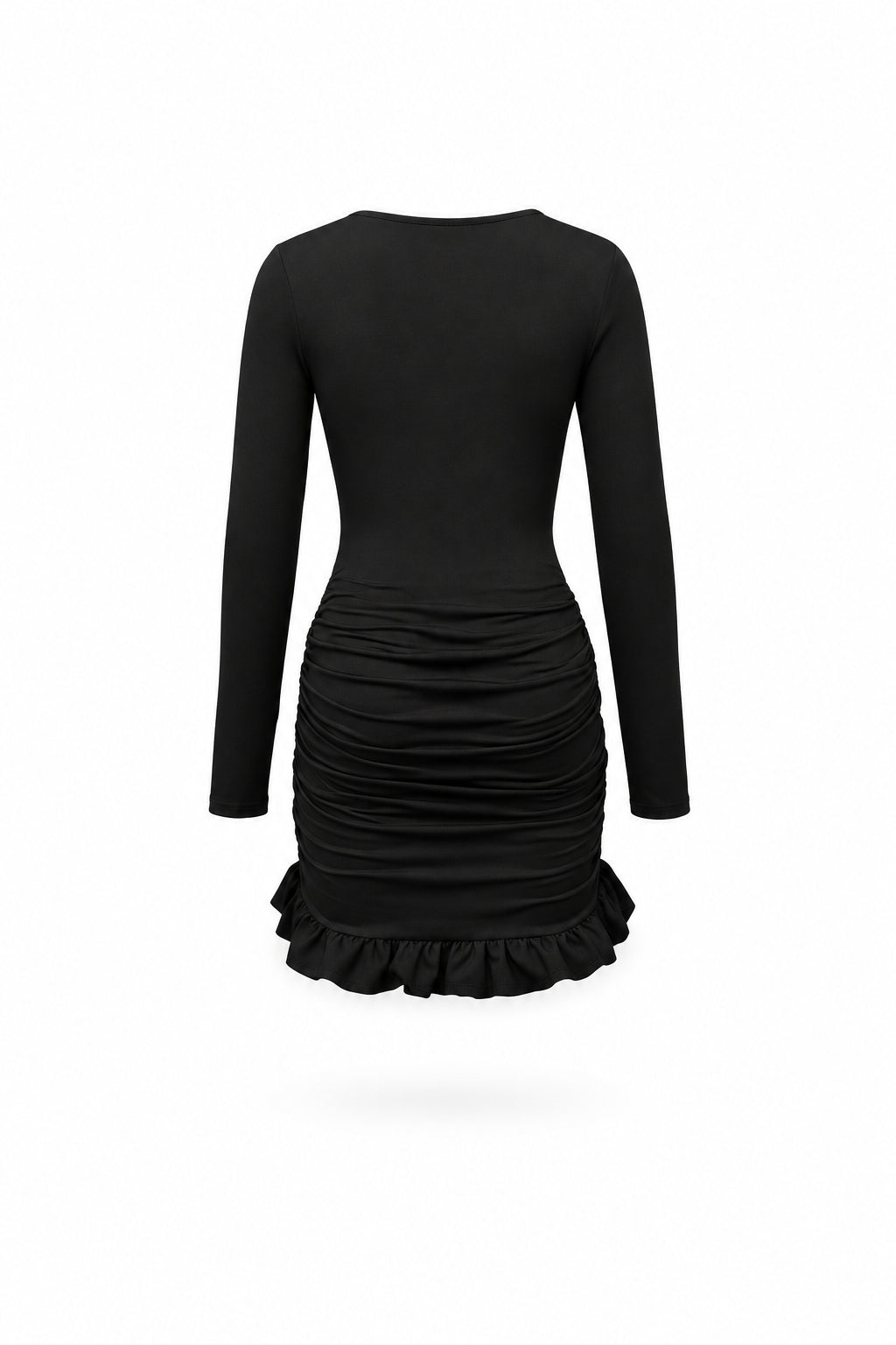 VESTIDO MINI DRAPEADO VOLANTES