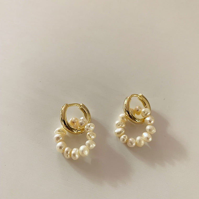 Pendiente perlas Freshwater