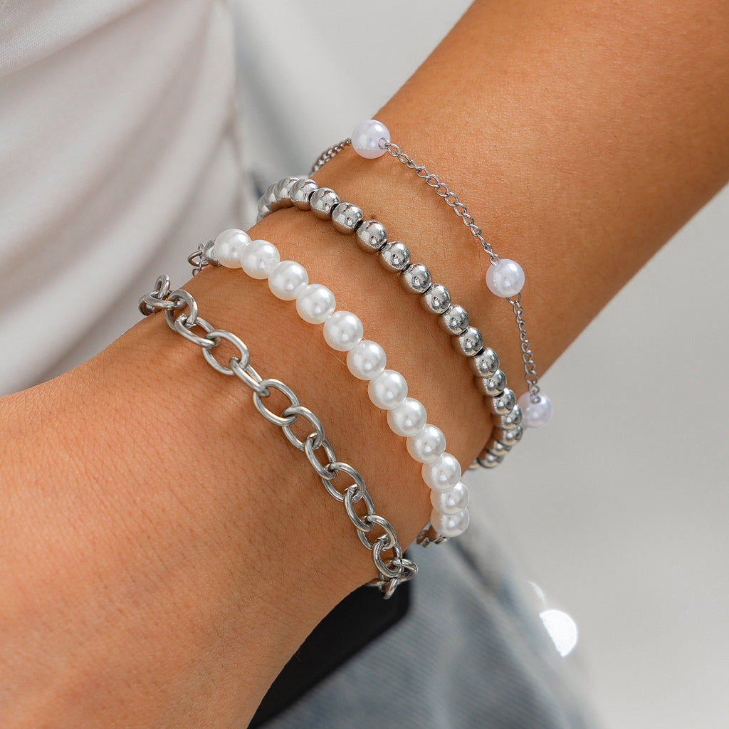Pulsera perlas/cadena