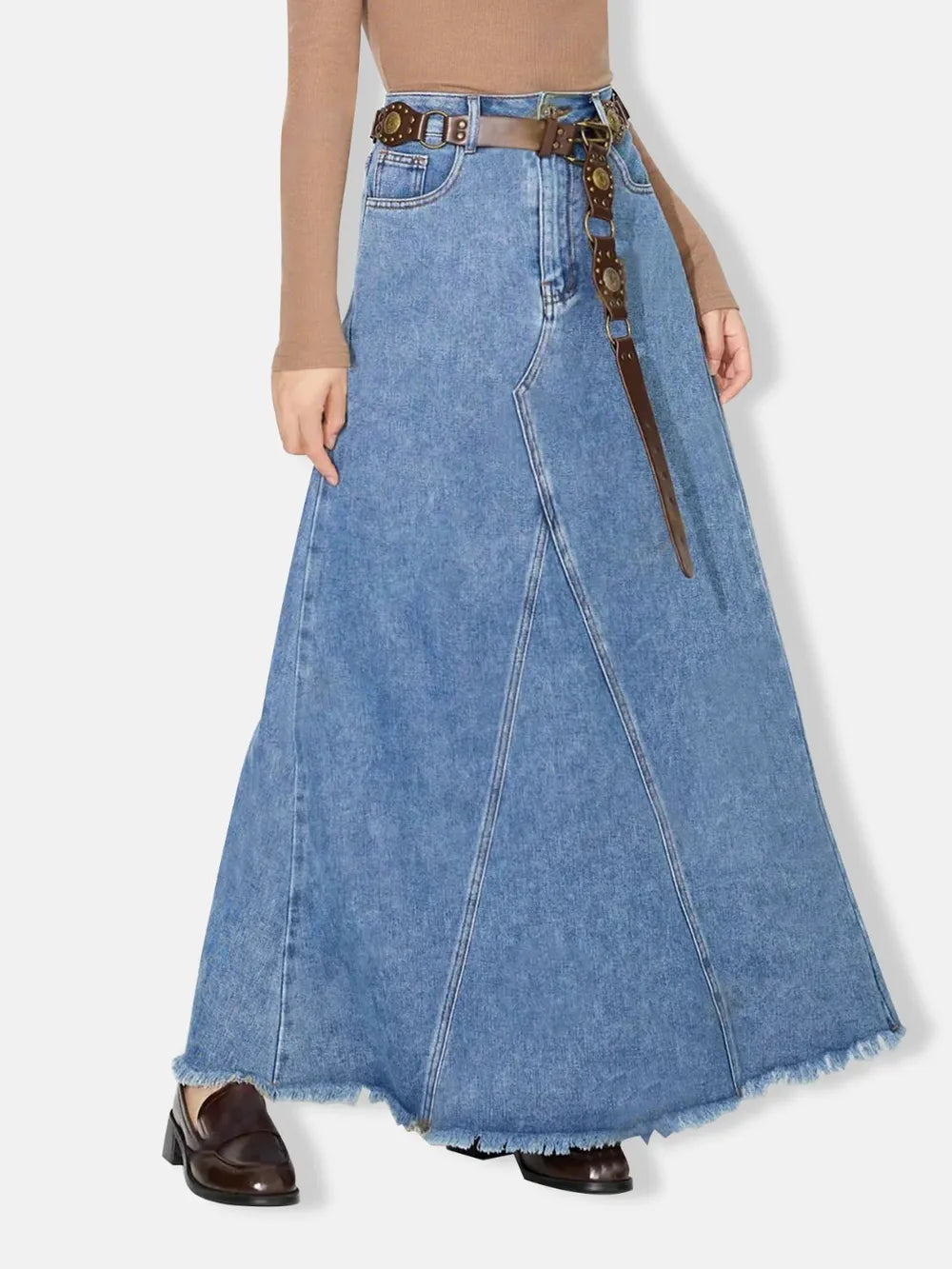 Falda maxi denim
