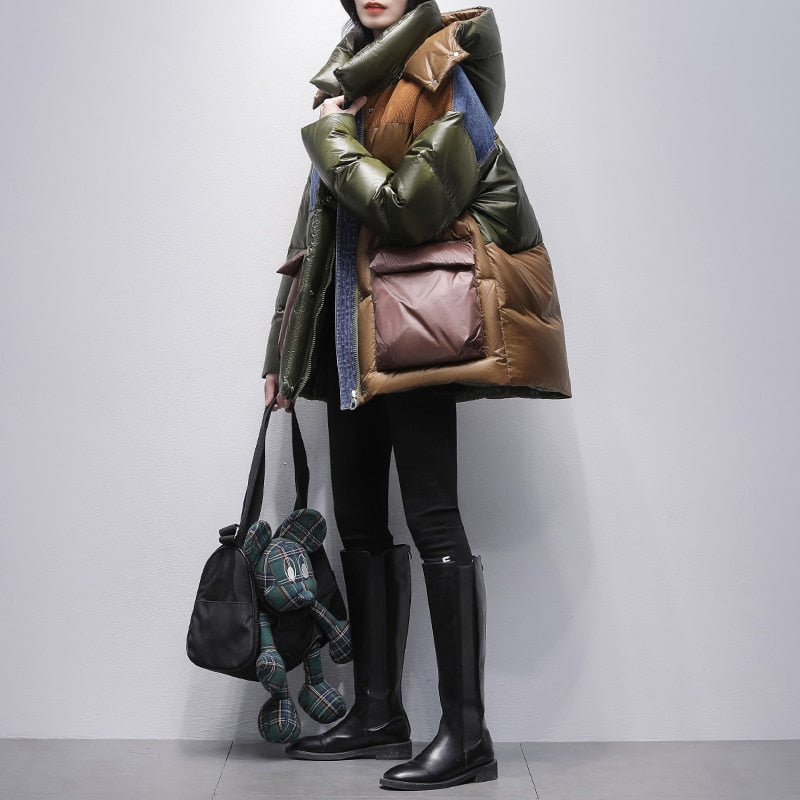 Abrigo puffer cachemira