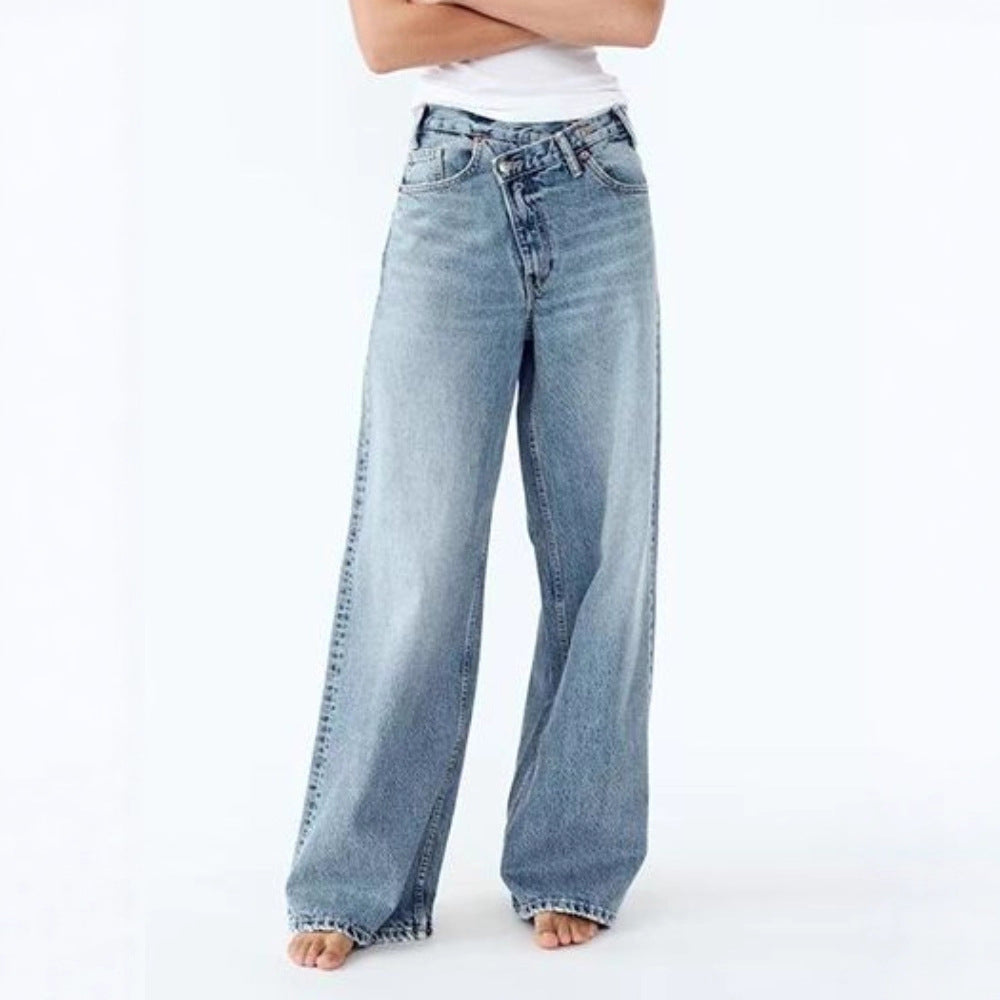 JEANS TIRO-ALTO ASIMÉTRICO