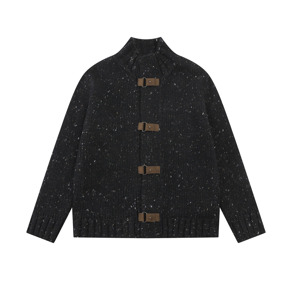 CHAQUETA PUNTO MOTEADO HEBILLAS