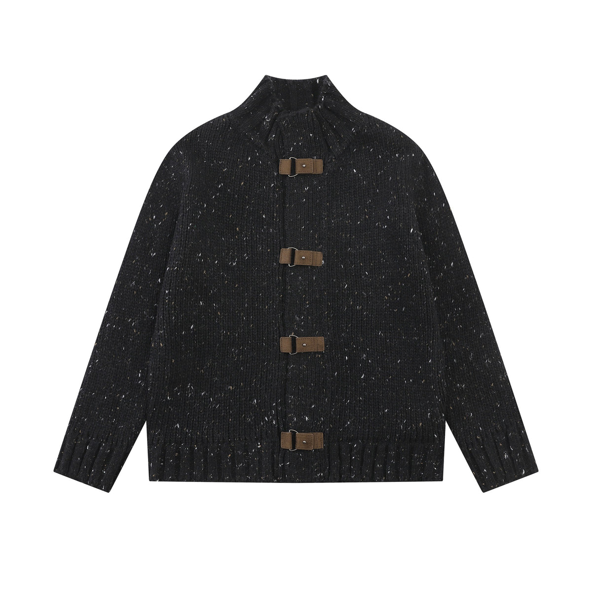 CHAQUETA PUNTO MOTEADO HEBILLAS