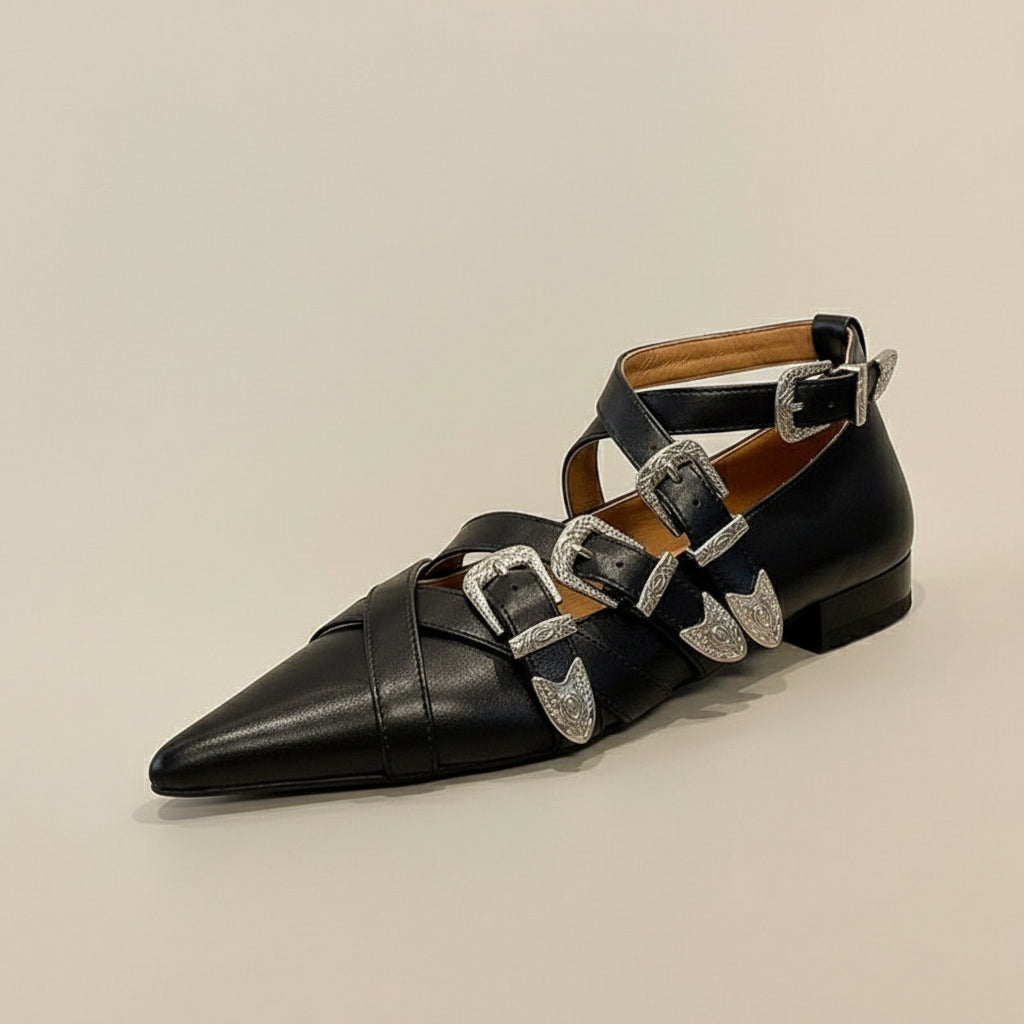 Zapato plano hebilla