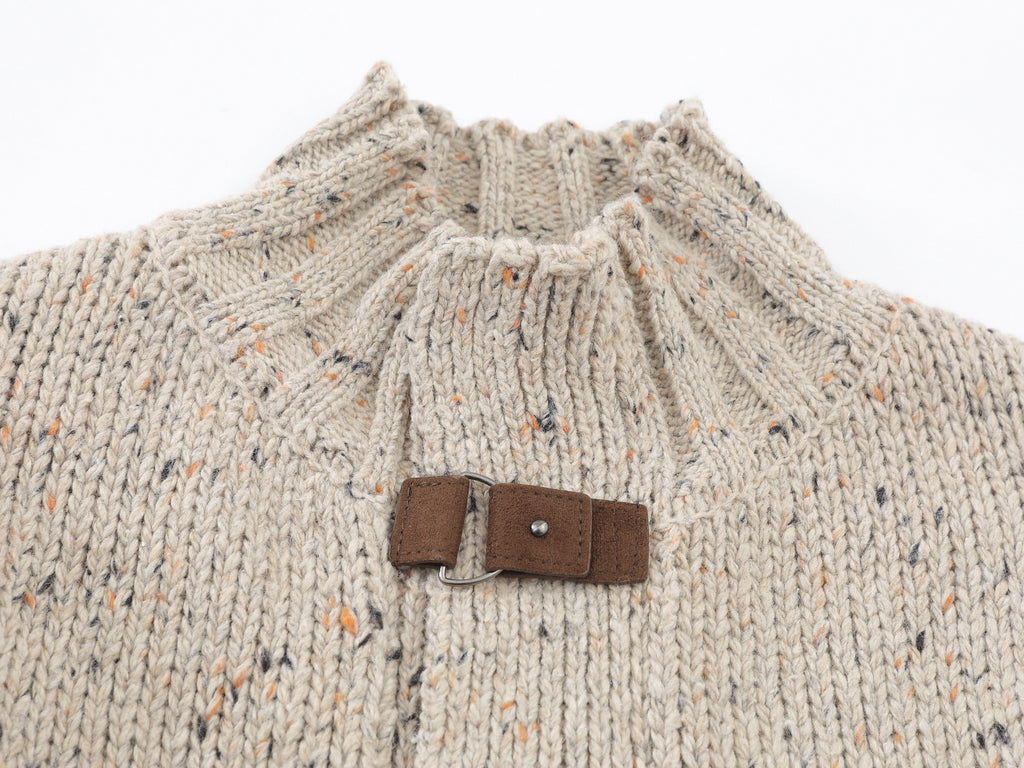 CHAQUETA PUNTO MOTEADO HEBILLAS
