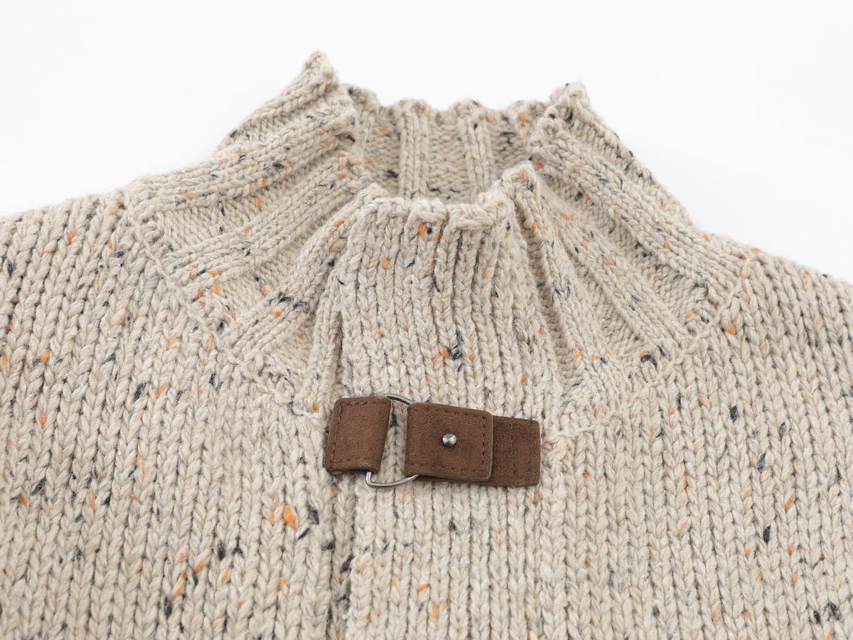 CHAQUETA PUNTO MOTEADO HEBILLAS