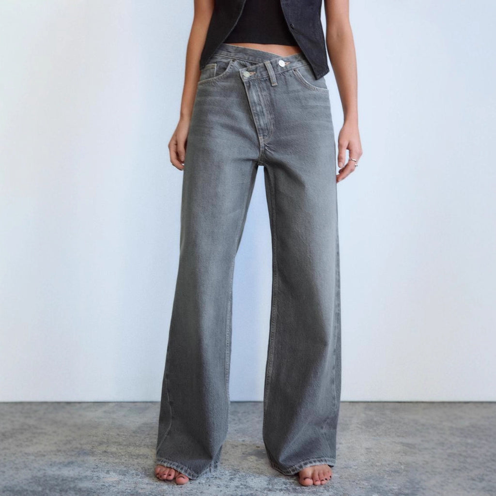 JEANS TIRO-ALTO ASIMÉTRICO