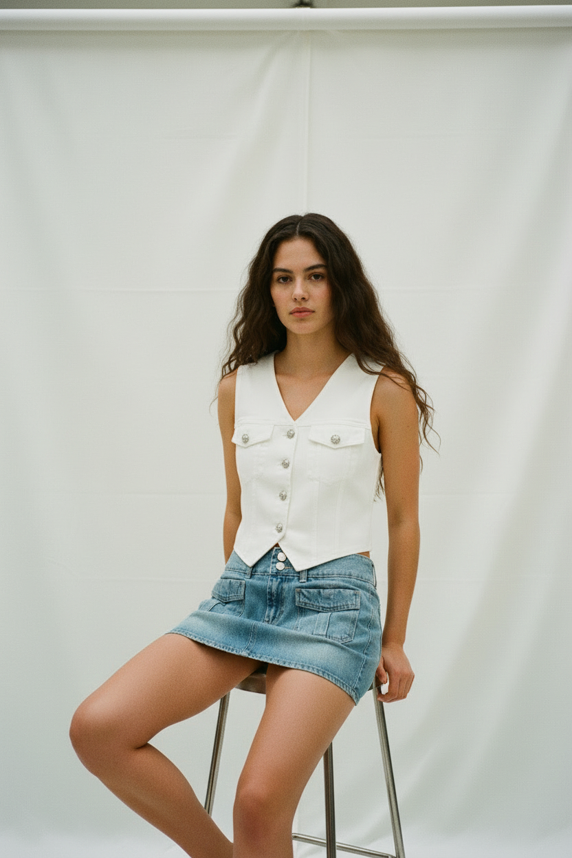 Falda mini denim