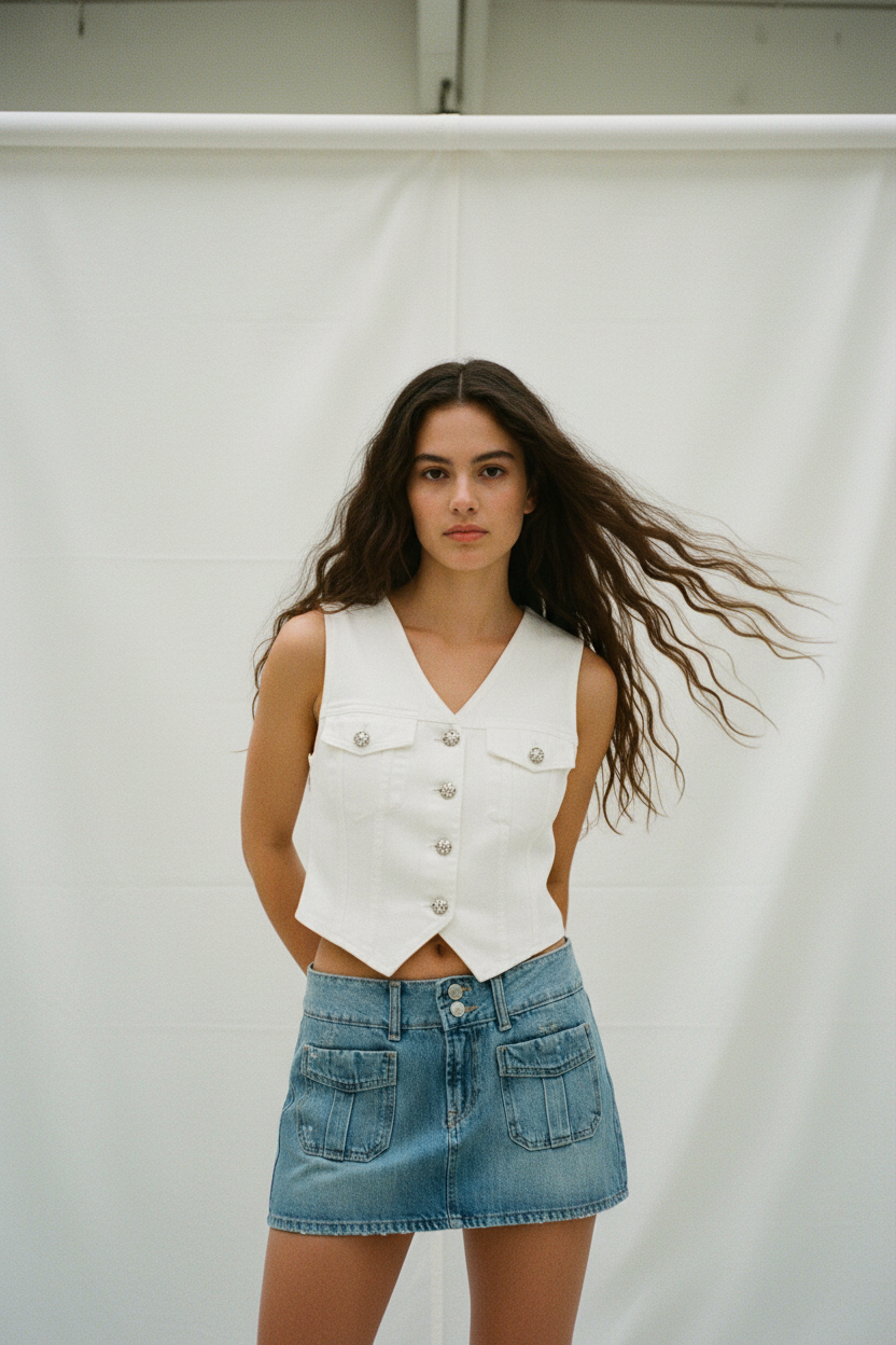 Falda mini denim
