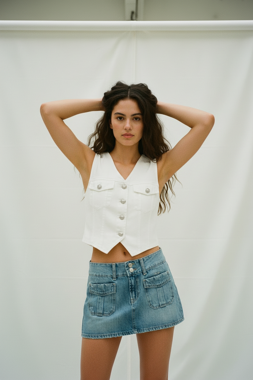 Falda mini denim