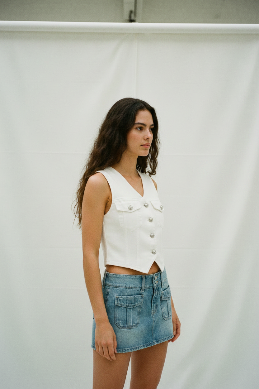 Falda mini denim