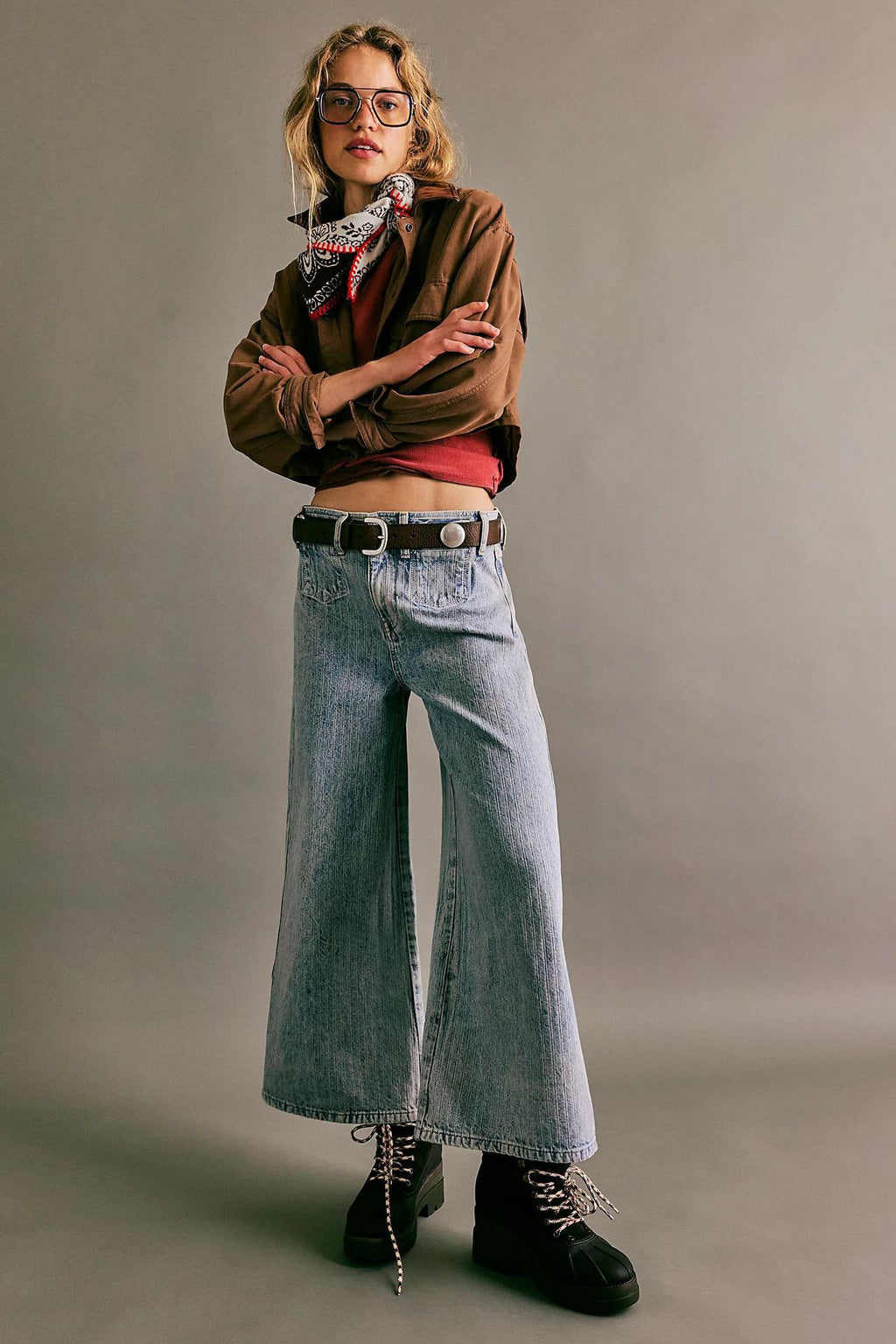 JEANS WIDE LEG RAYAS