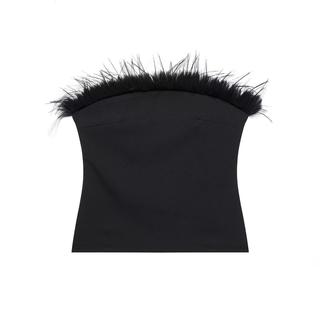Top bandeau plumas