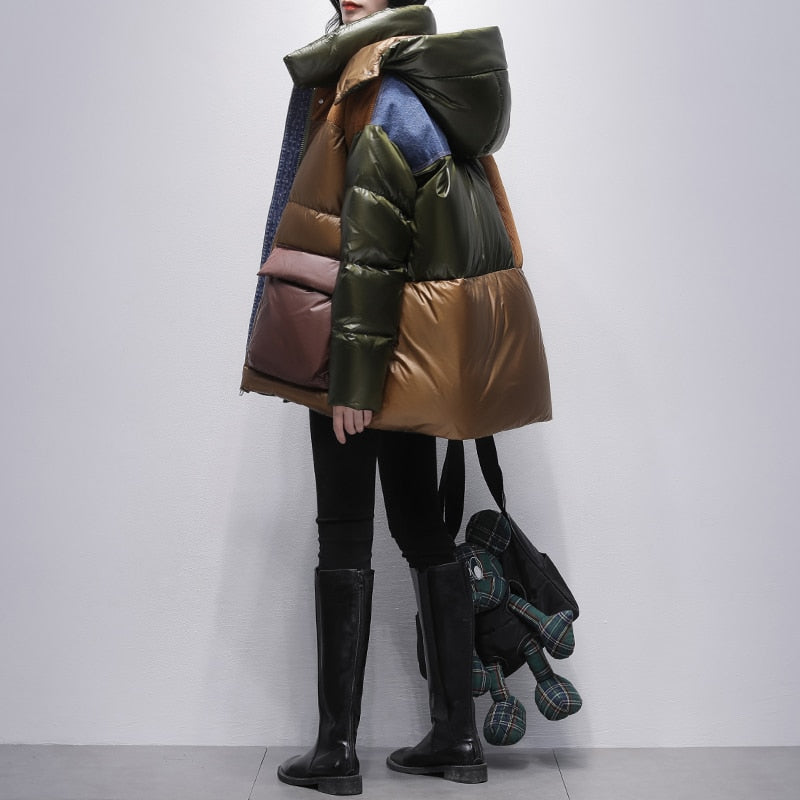 Abrigo puffer cachemira