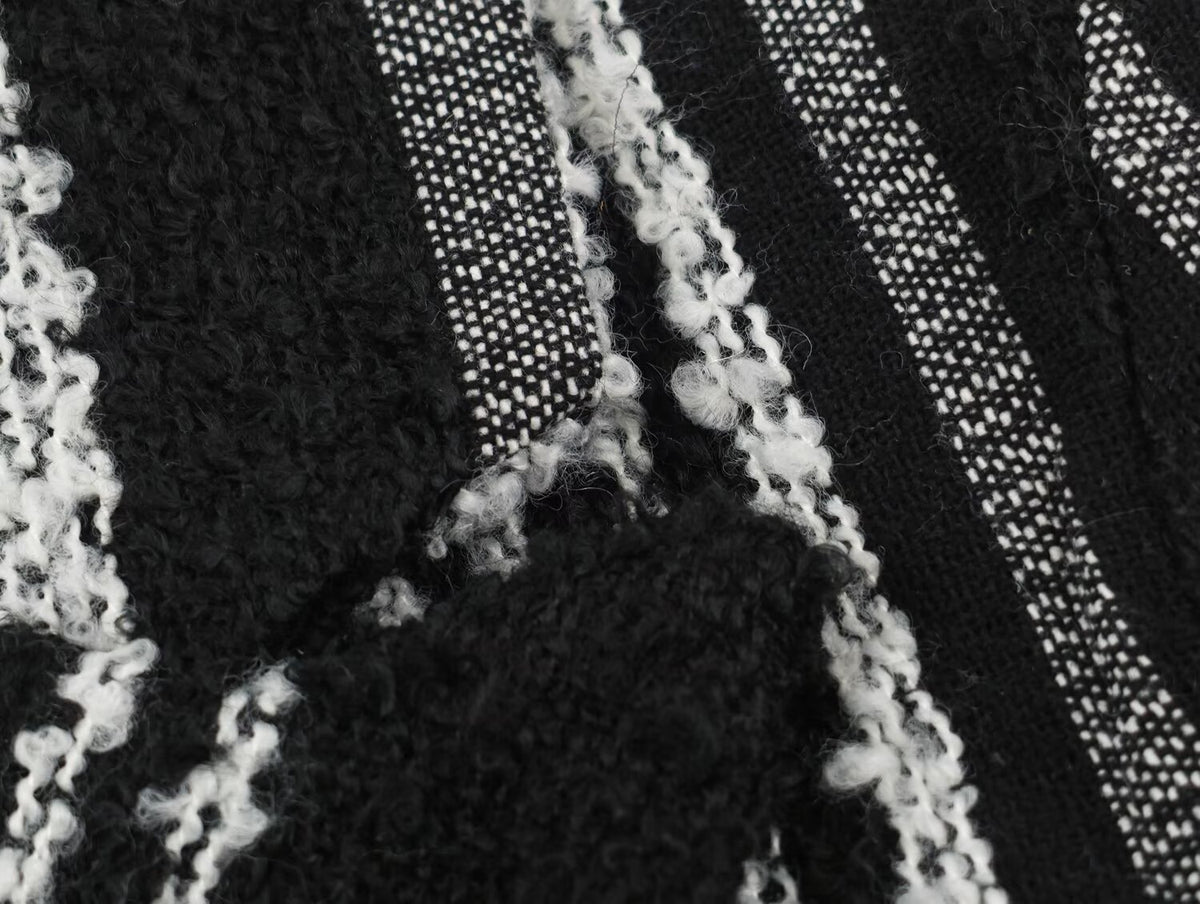 ABRIGO LARGO TEXTURA RAYAS