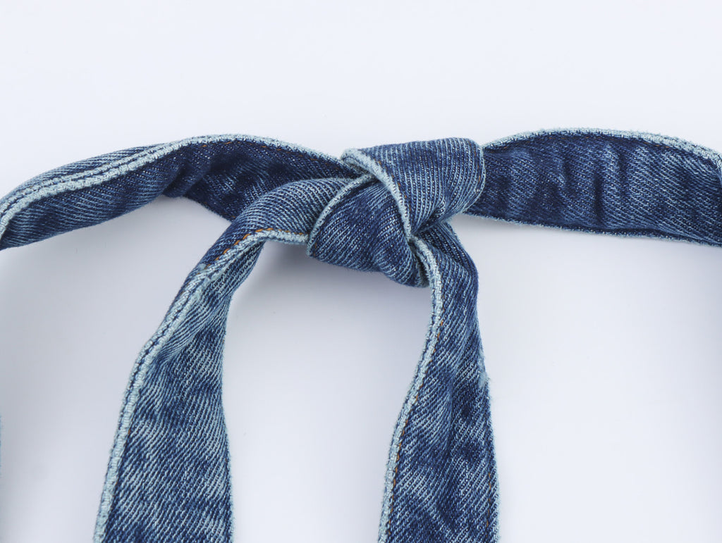 Mono denim halter