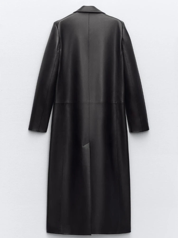 Gabardina cuero sintético