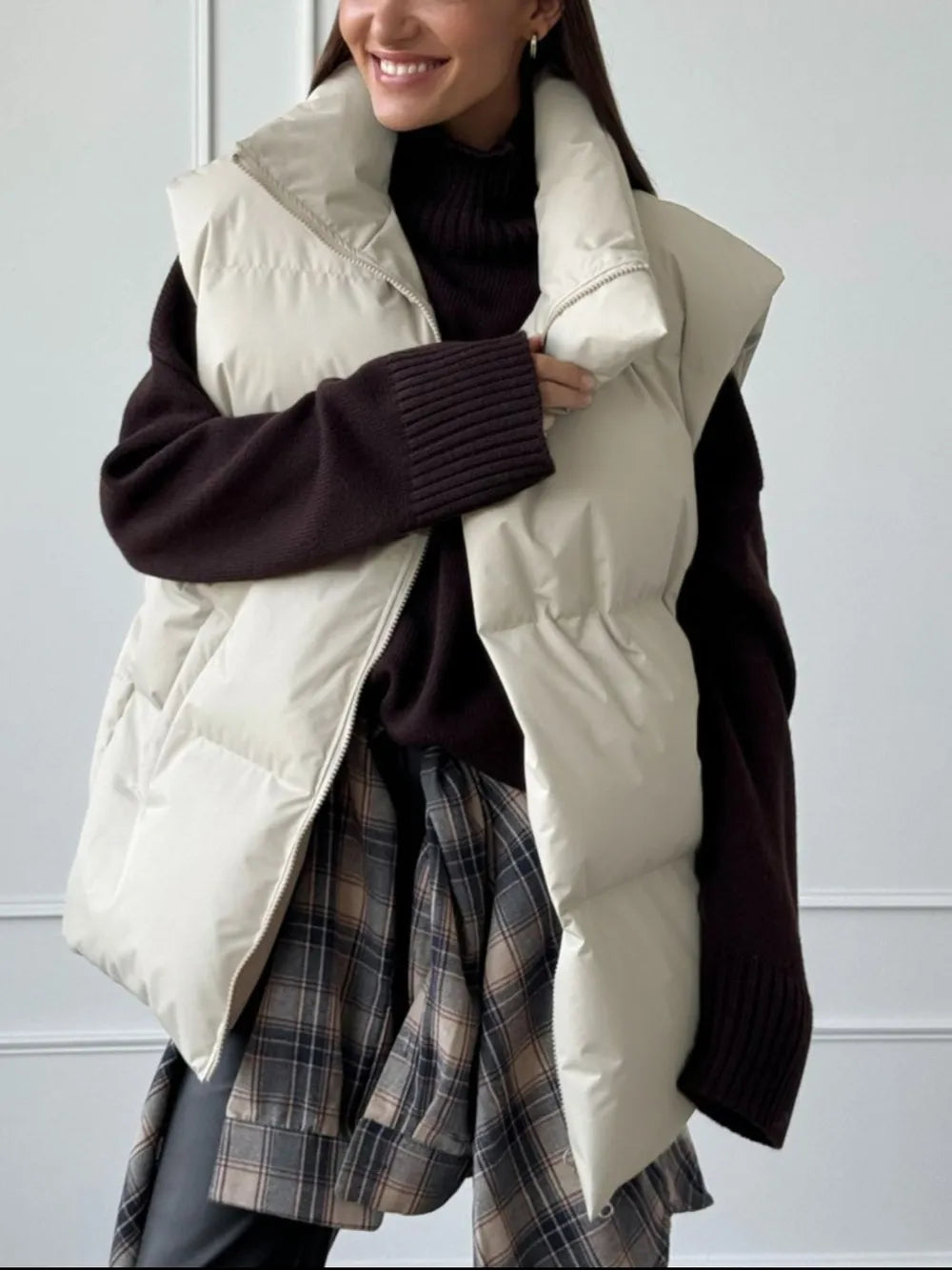 Chaleco acolchado cuello alto