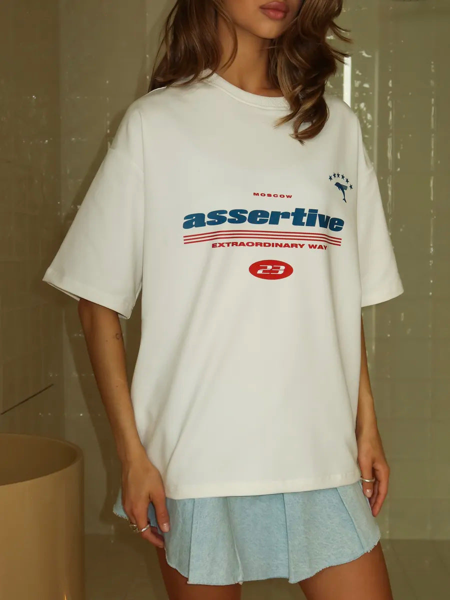 CAMISETA OVERSIZE TEXTO COMBINADO