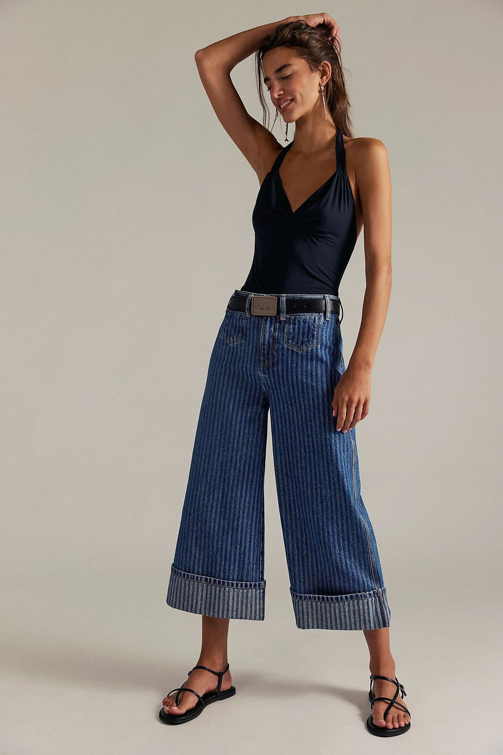 JEANS WIDE LEG RAYAS