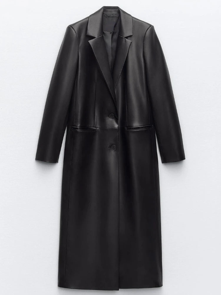 Gabardina cuero sintético