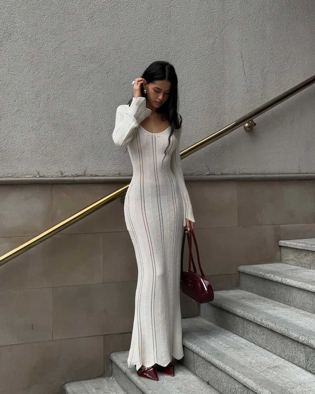 Vestido maxi punto