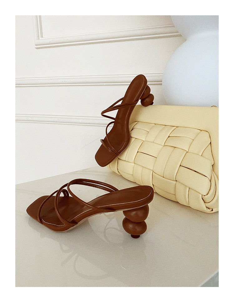 Sandalia tacón esfera