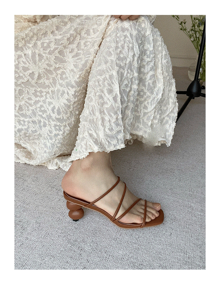 Sandalia tacón esfera